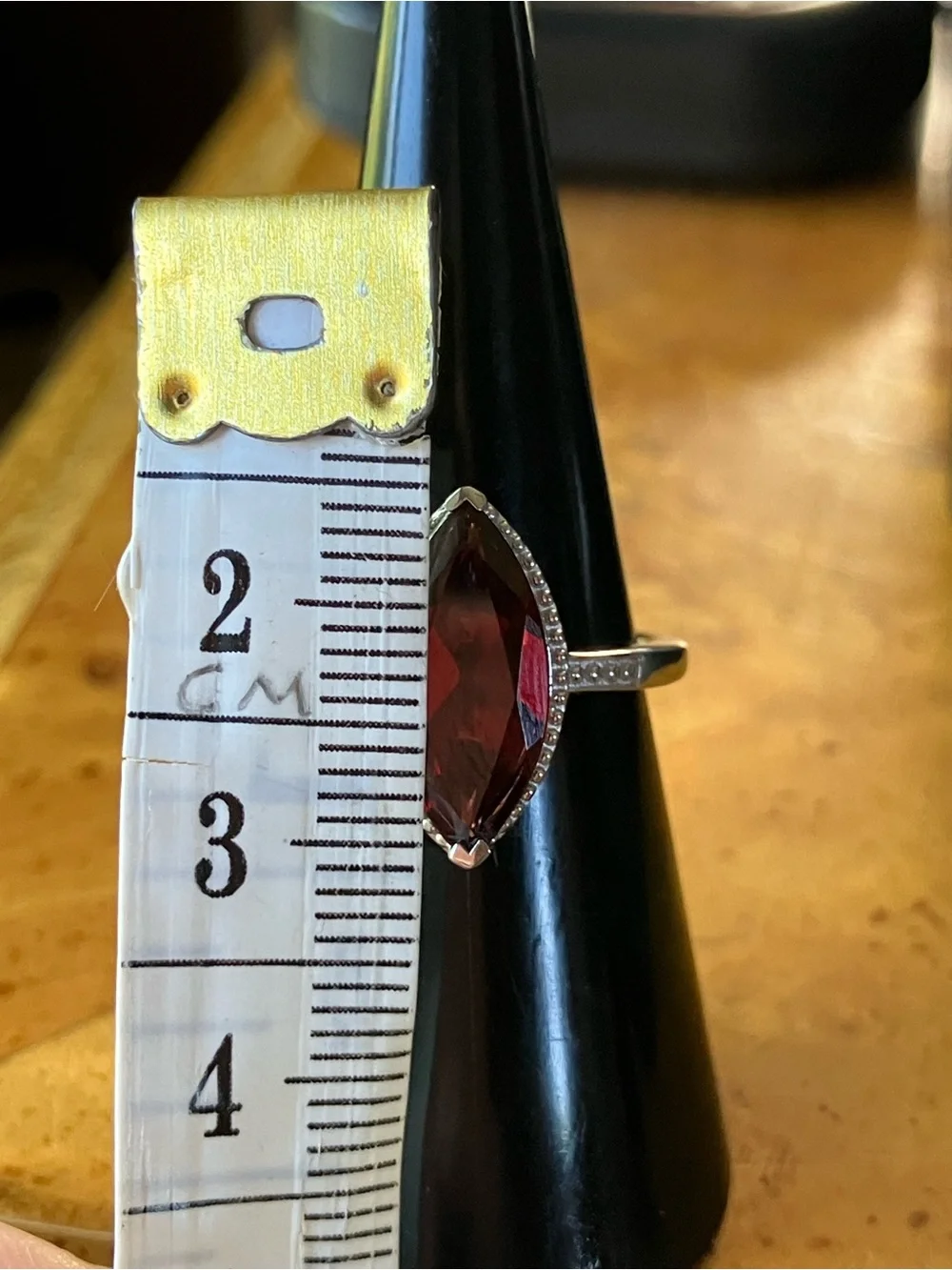 Natural Red Garnet Sterling Silver Ring Size 6